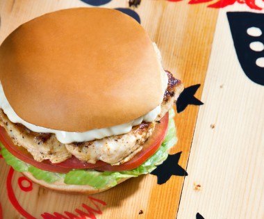 Burger Close Up Top Angle